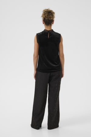 Cream Lace & Velvet Top