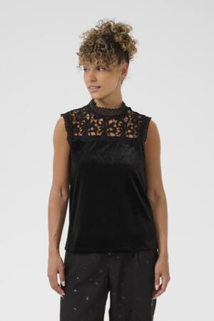 Cream Lace & Velvet Top