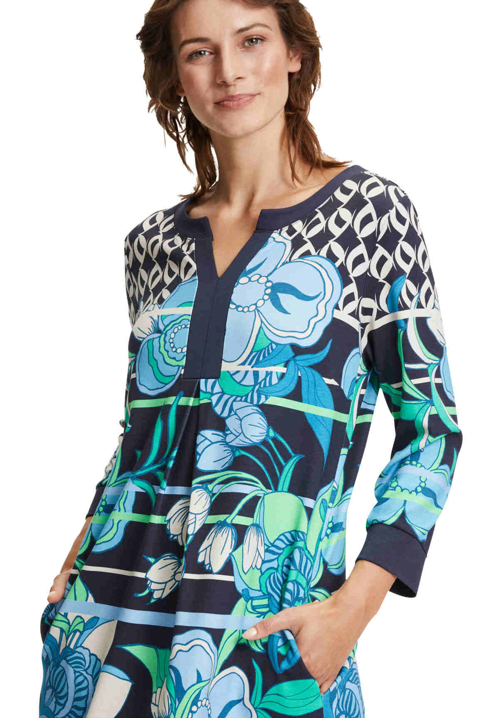 Betty Barclay 1651/1083 Vestido, Azul Oscuro/Crema, 46 Betty Barclay 1651/1083 Vestido, Azul Oscuro/Crema, 46