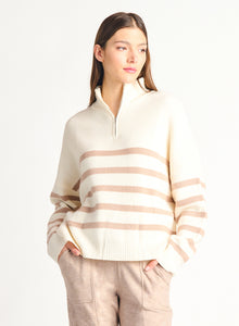 Dex Quarter Zip Stripe Sweater