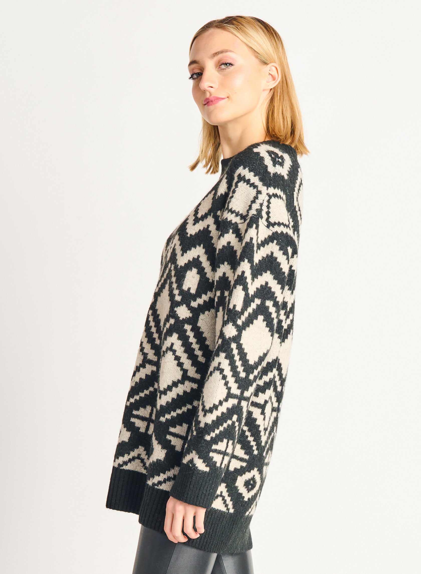 Dex Jacquard Tunic Sweater