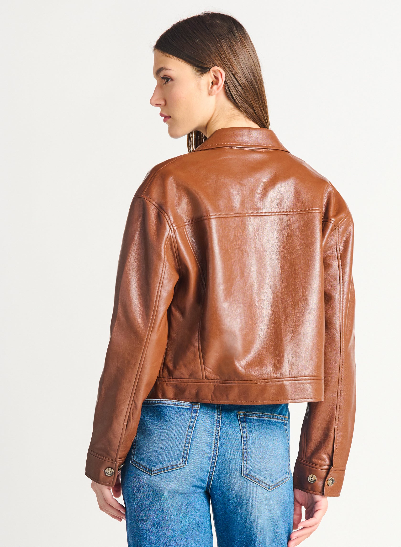 Dex Faux Leather Shirt Jacket