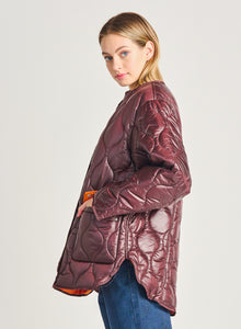 Black Tape Quilted Puffer Jacket