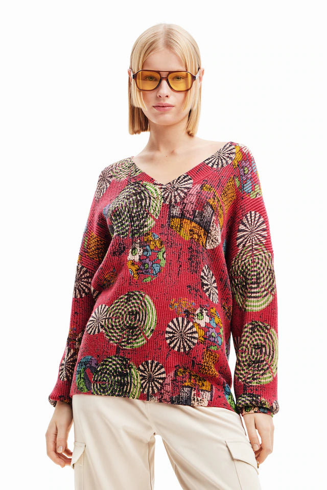 Desigual Print Pullover Sweater