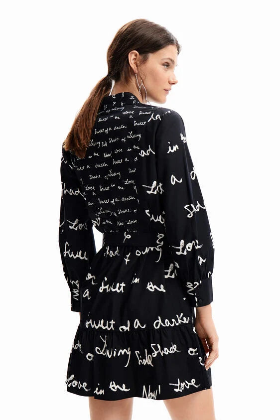 Desigual Script Print Shirt Dress