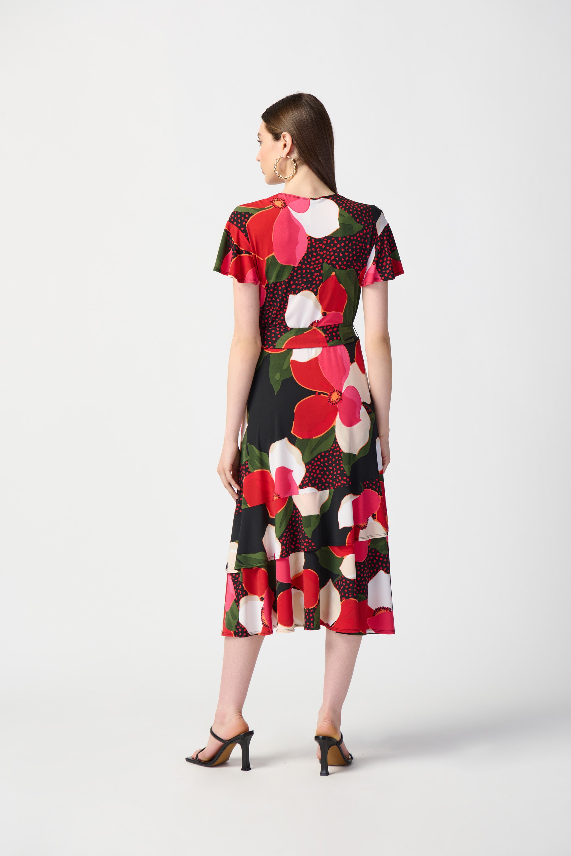 Joseph Ribkoff Floral Print Faux Wrap Dress