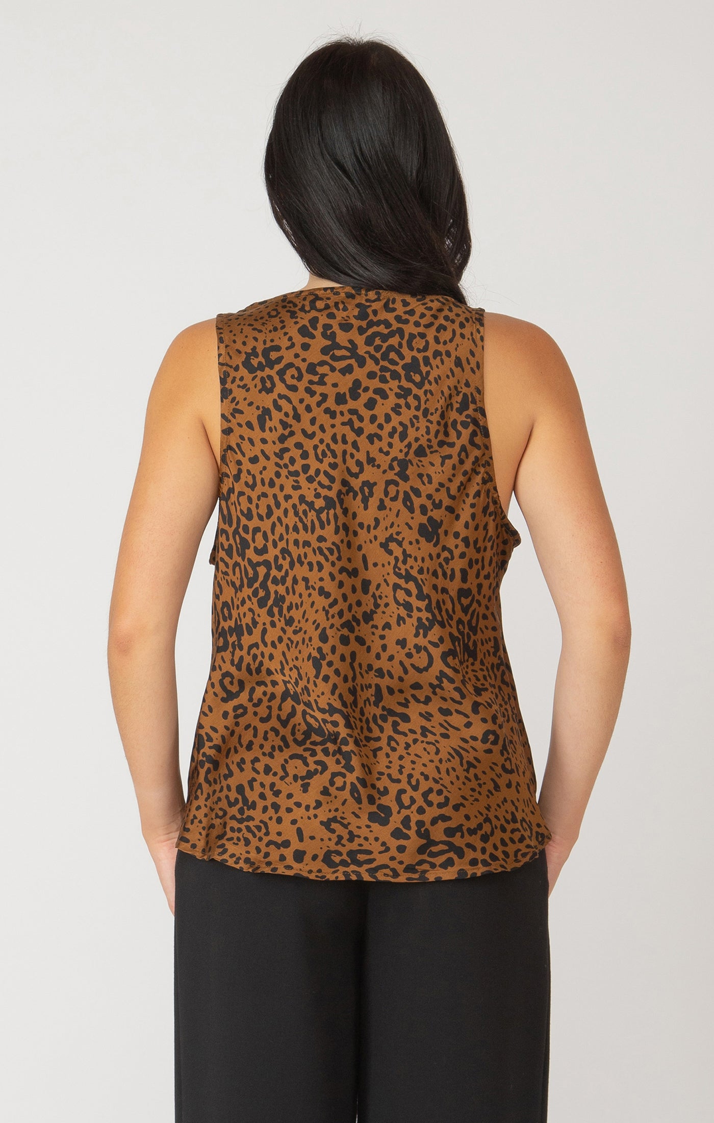 Black Tape Leopard Print Tank Top