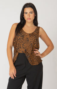 Black Tape Leopard Print Tank Top