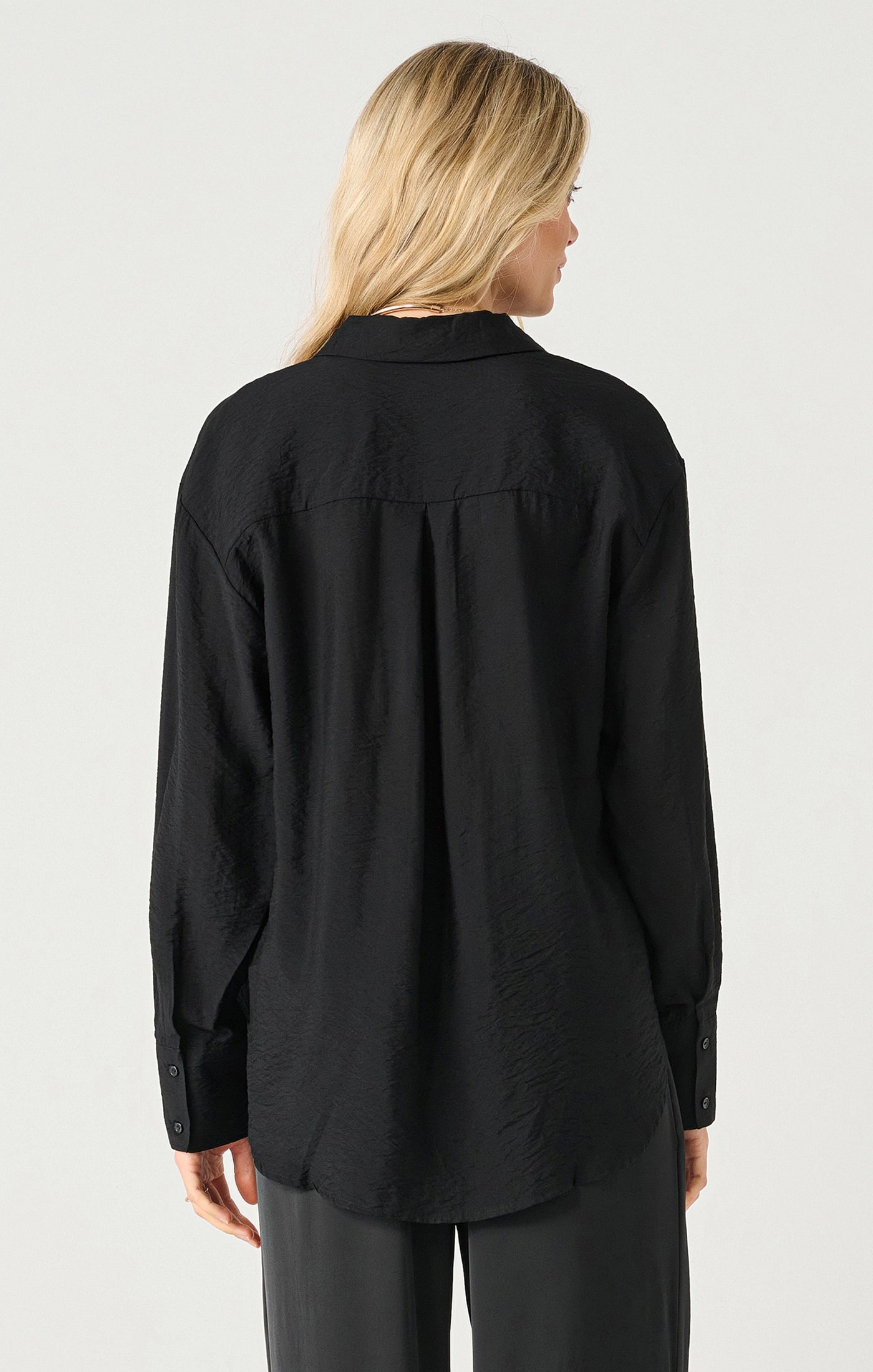 Black Tape Flowy Satin Blouse