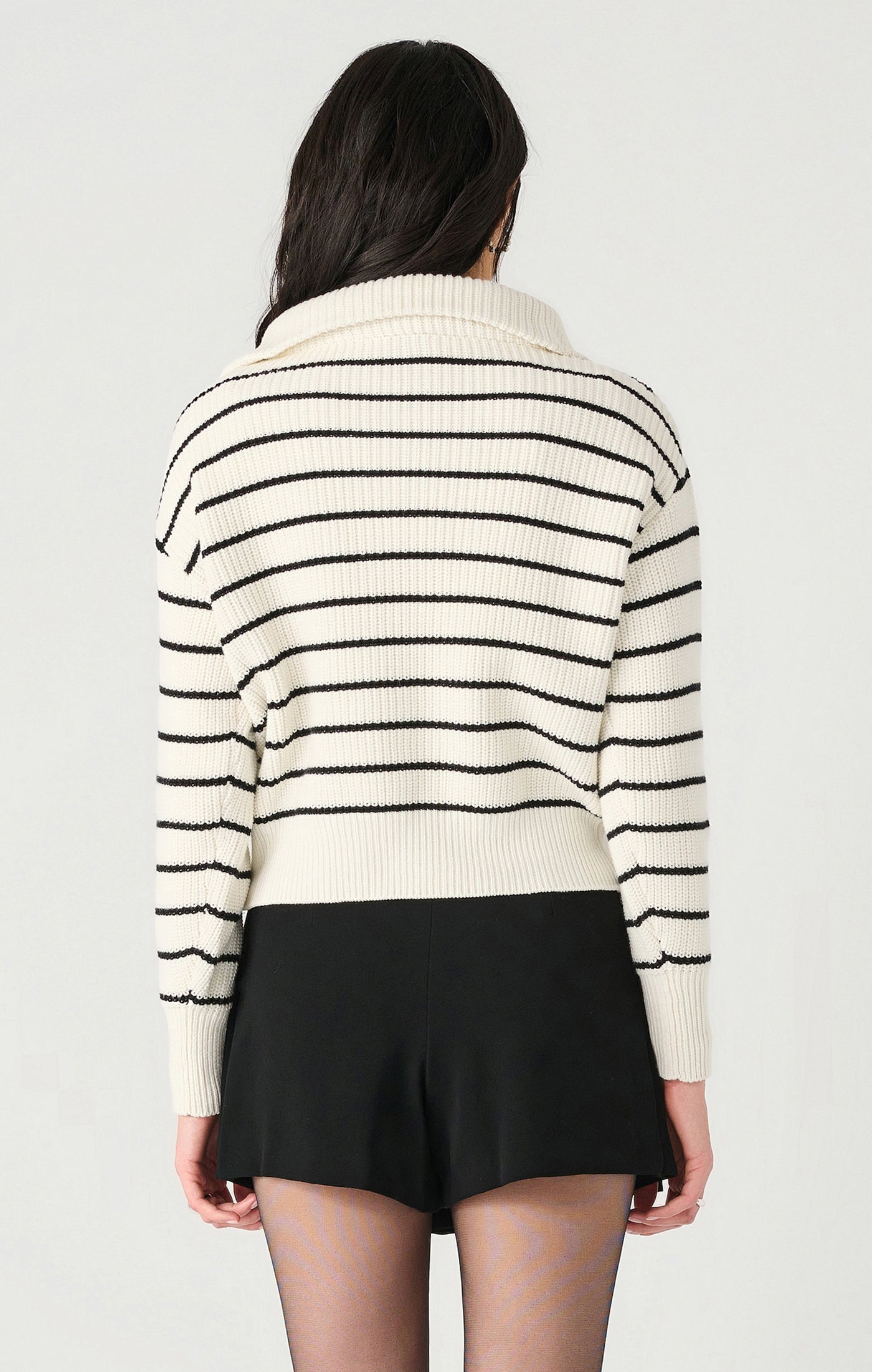 Dex Quarter Zip Neck Stripe Sweater