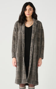 Dex Houndstooth Plaid Knit Coatigan