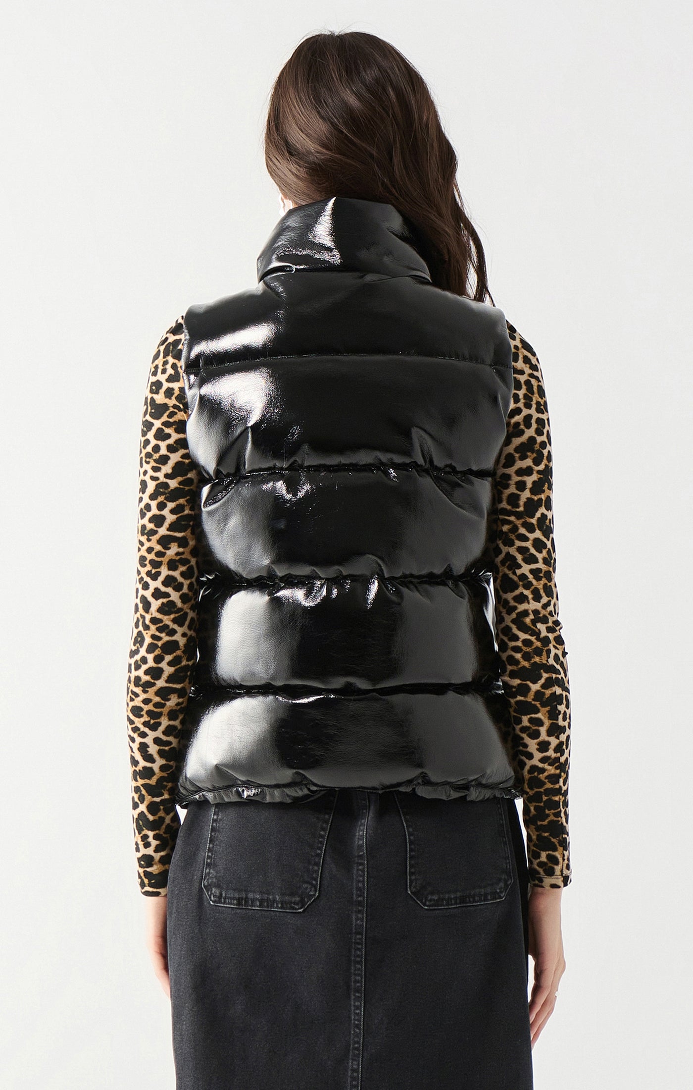 Dex Faux Leather Puffer Vest