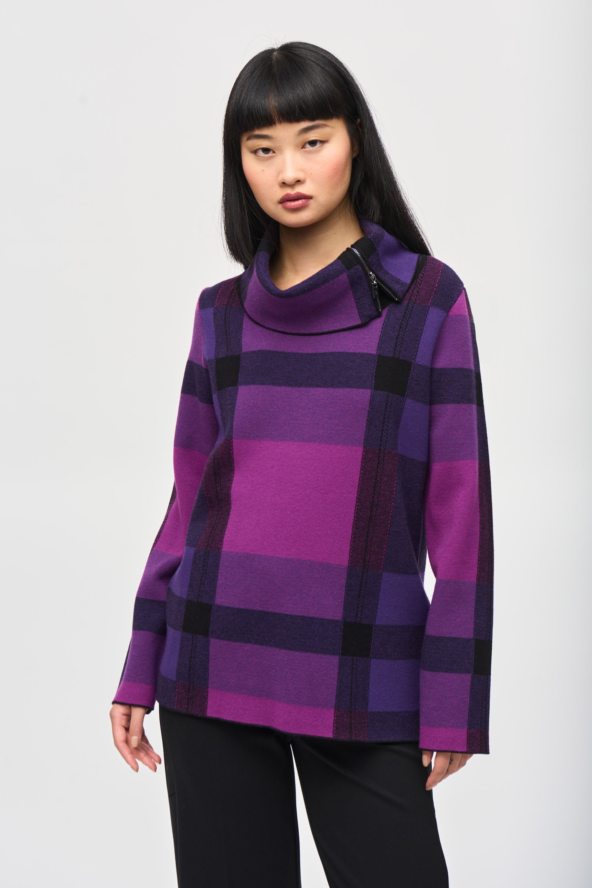 Joseph Ribkoff Plaid Pullover Sweater