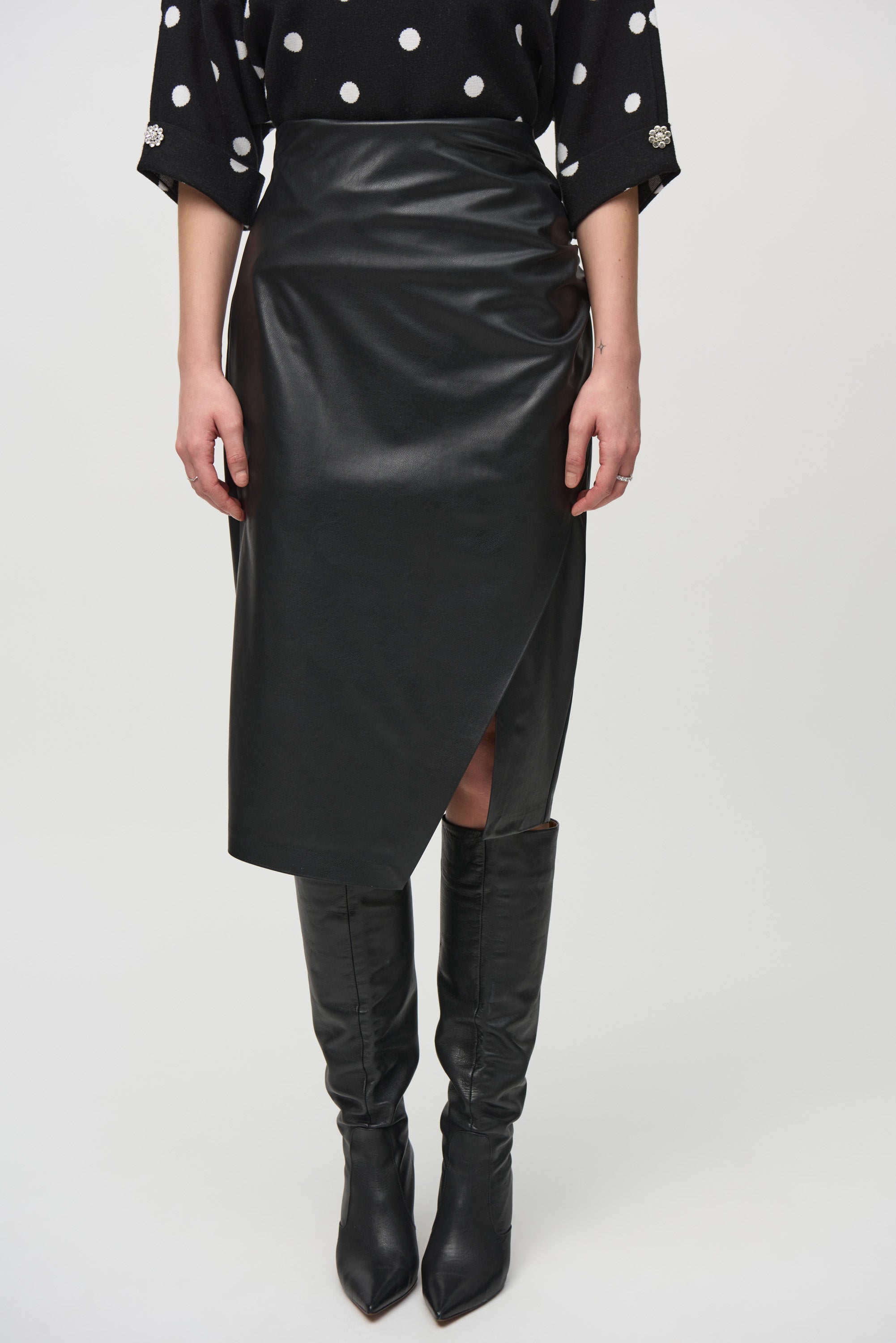 Joseph Ribkoff Vegan Leather Skirt