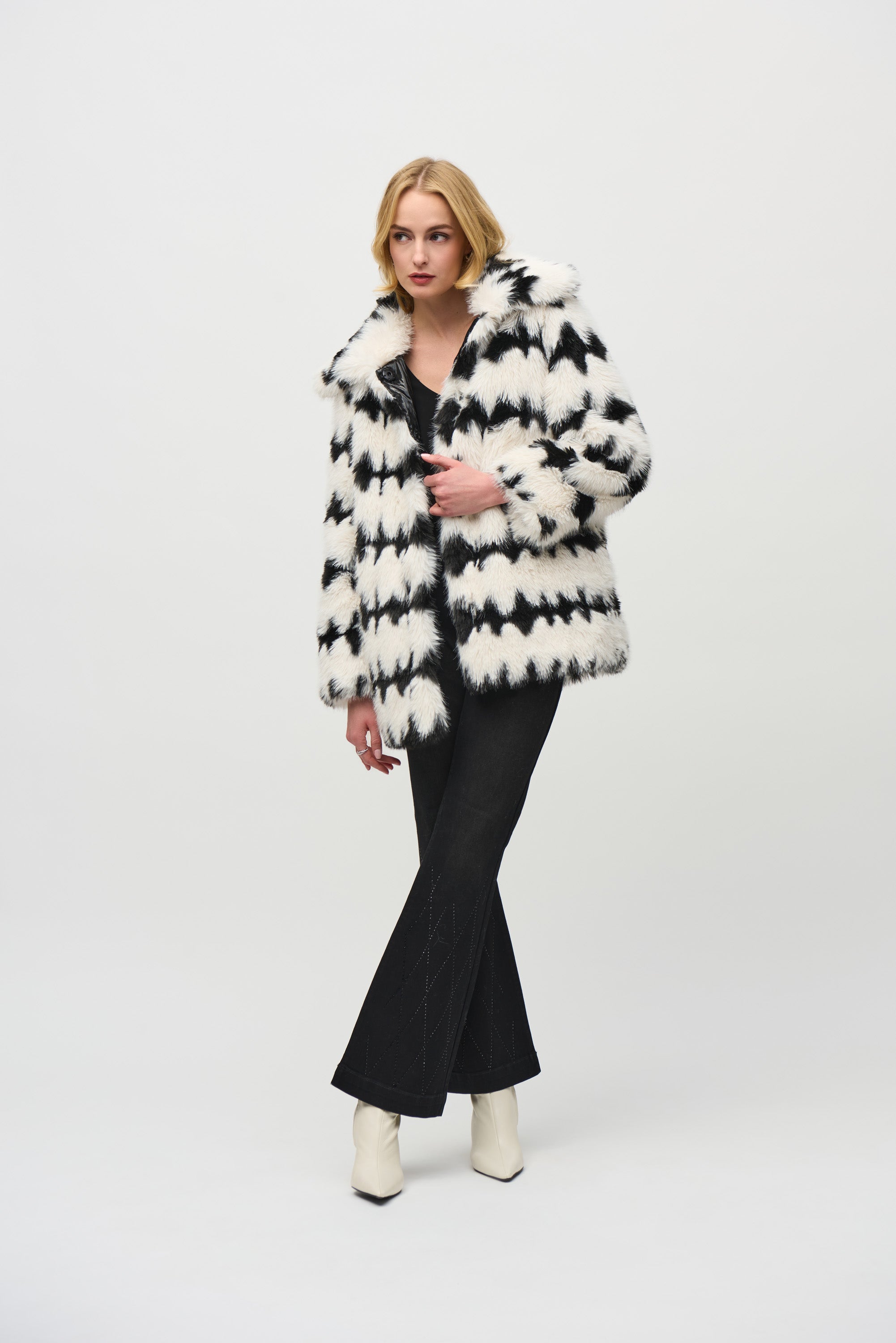 Joseph Ribkoff Reversible Faux Fur Coat