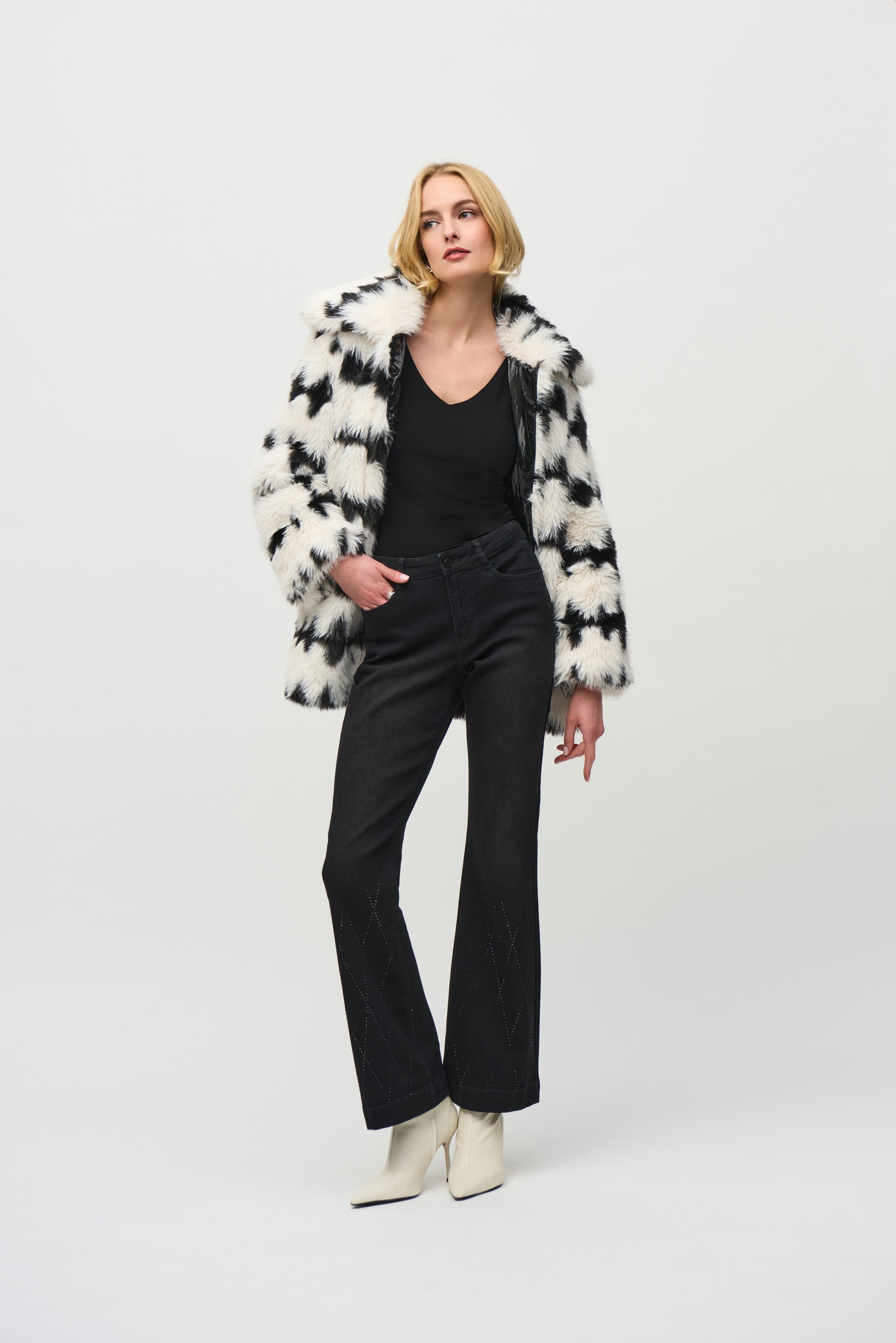 Joseph Ribkoff Reversible Faux Fur Coat