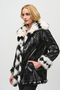 Joseph Ribkoff Reversible Faux Fur Coat