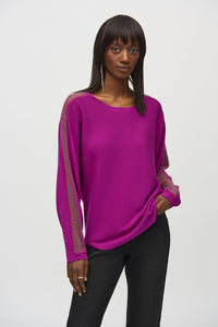 Joseph Ribkoff Crystal Sleeve Detail Sweater