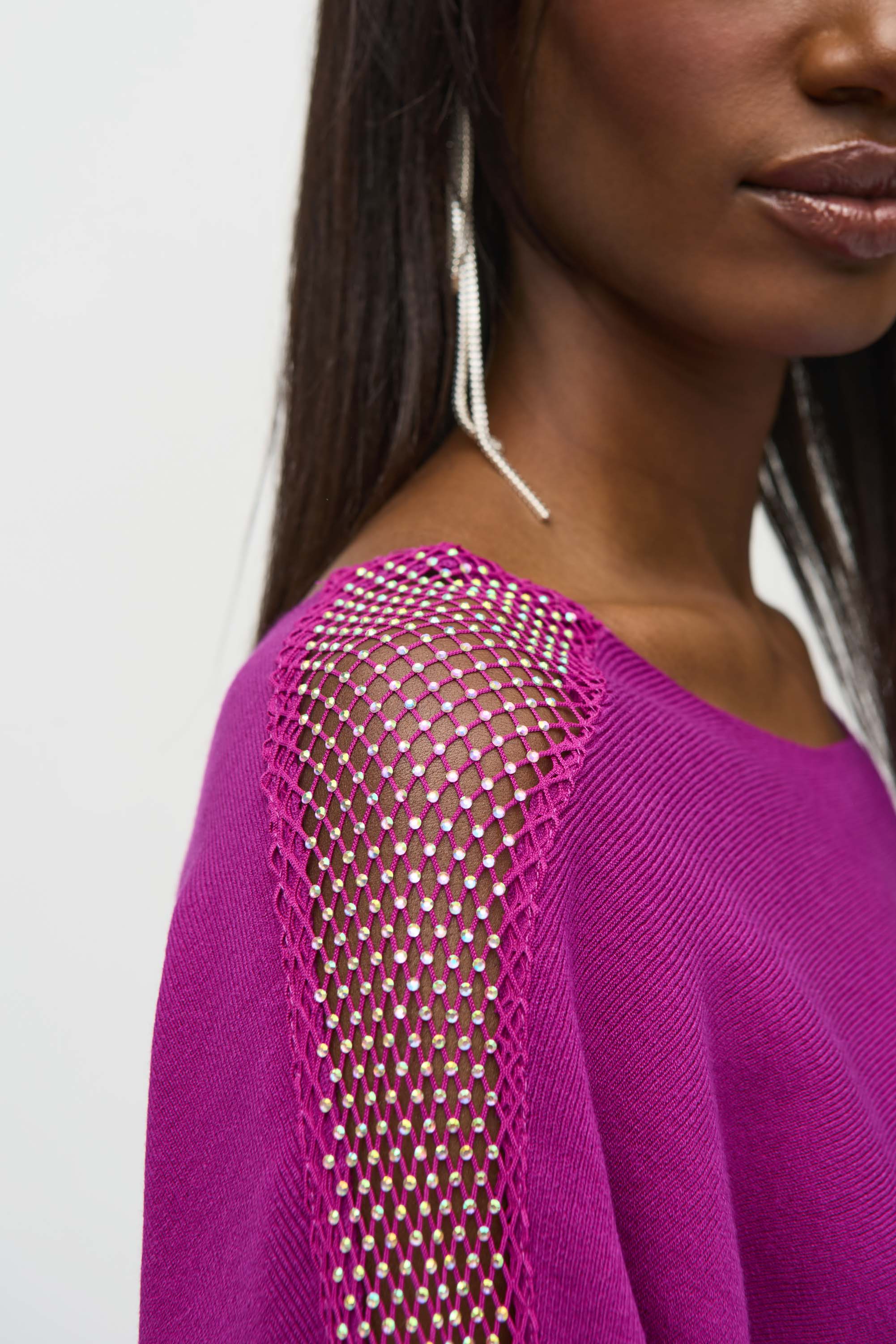 Joseph Ribkoff Crystal Sleeve Detail Sweater