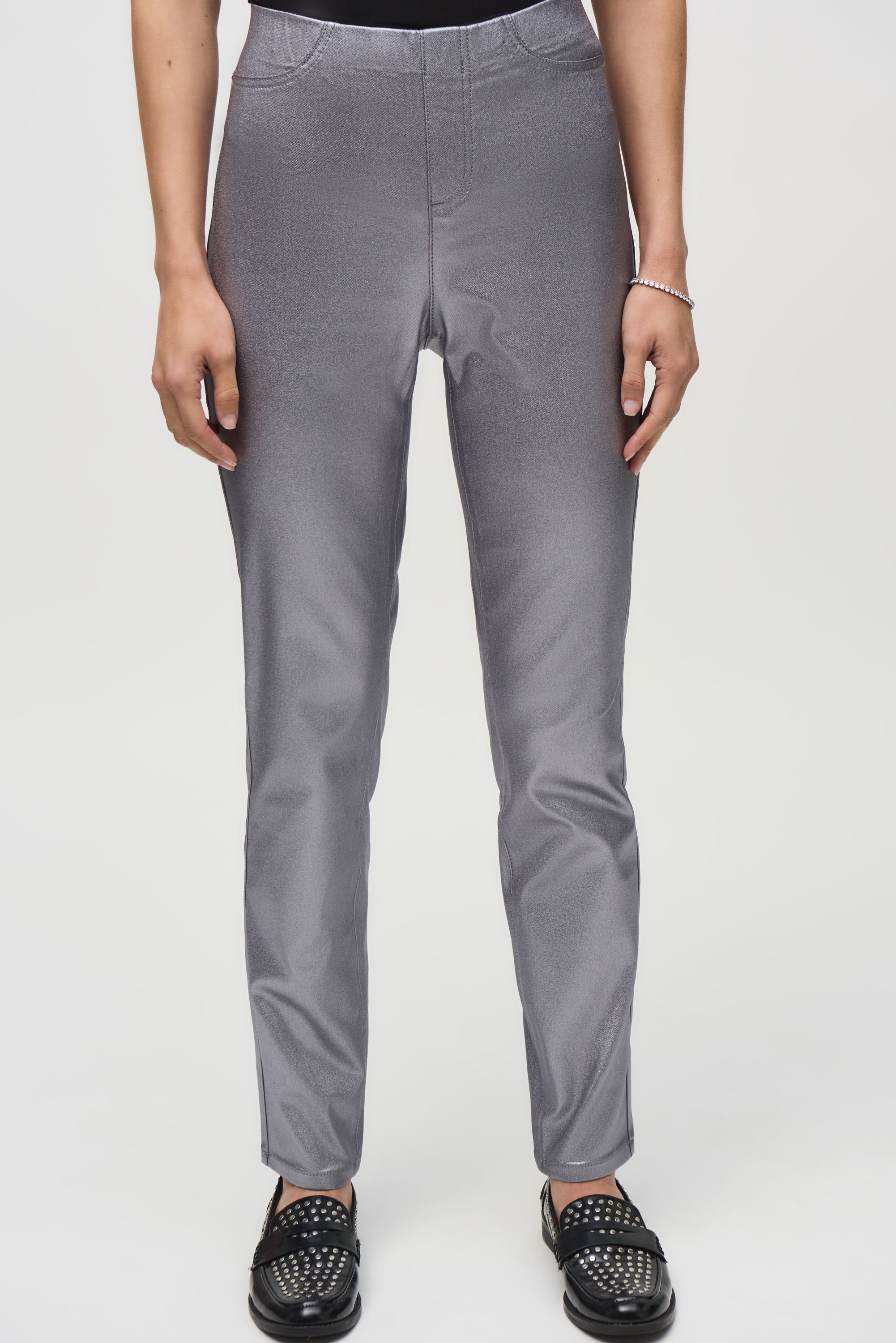 Joseph Ribkoff Coated Metalic Pants