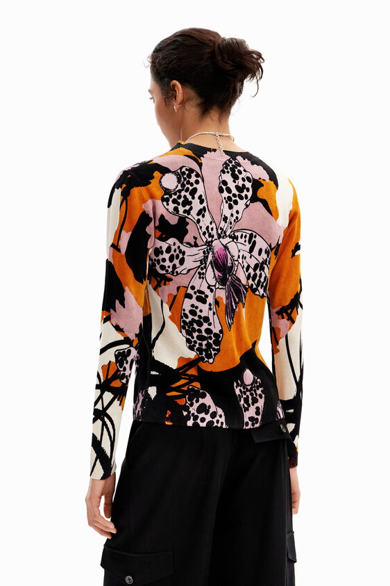 Desigual Abstract Floral Print Sweater