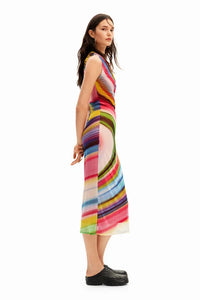 Desigual Swirl Mesh Print Dress