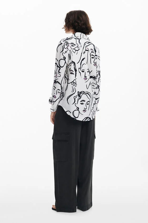 Desigual Face Print Shirt