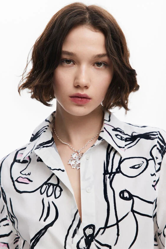 Desigual Face Print Shirt