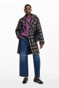 Desigual Novelty Plaid Coat