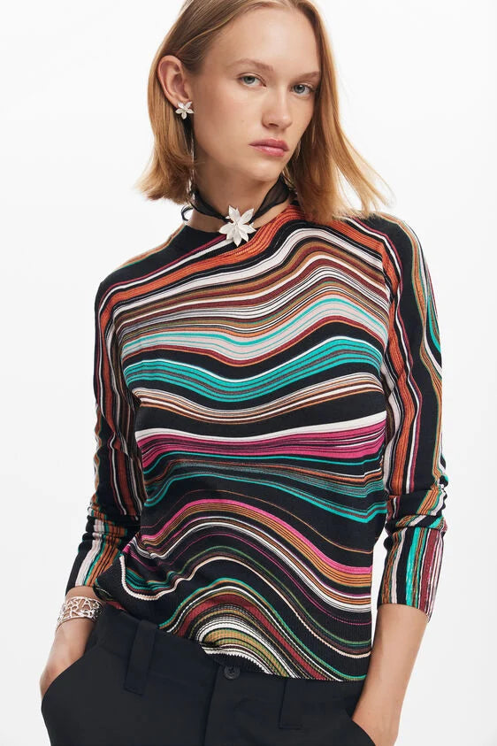 Desigual Wave Print Sweater