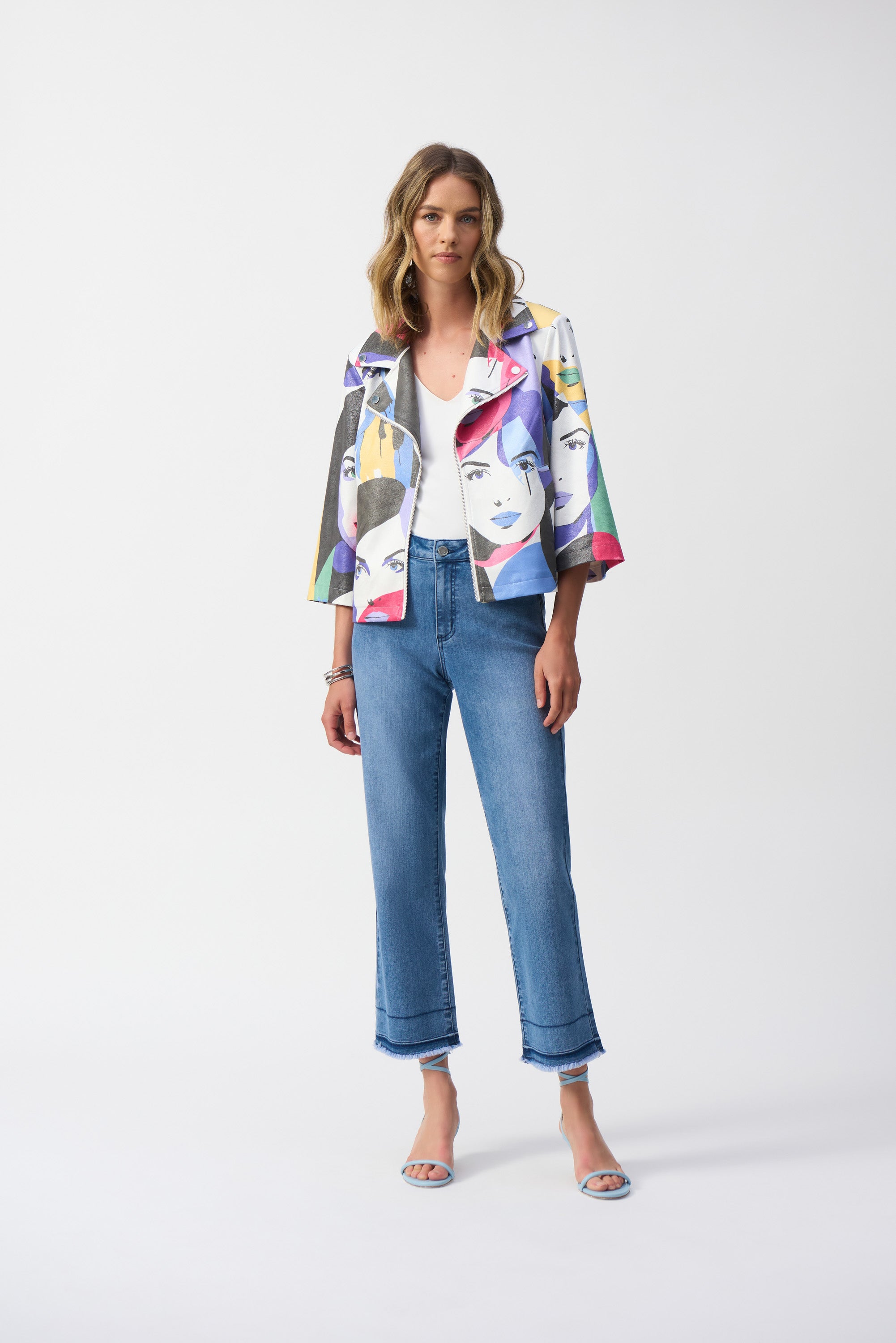 Joseph Ribkoff Face Print Jacket