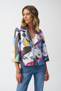 Joseph Ribkoff Face Print Jacket