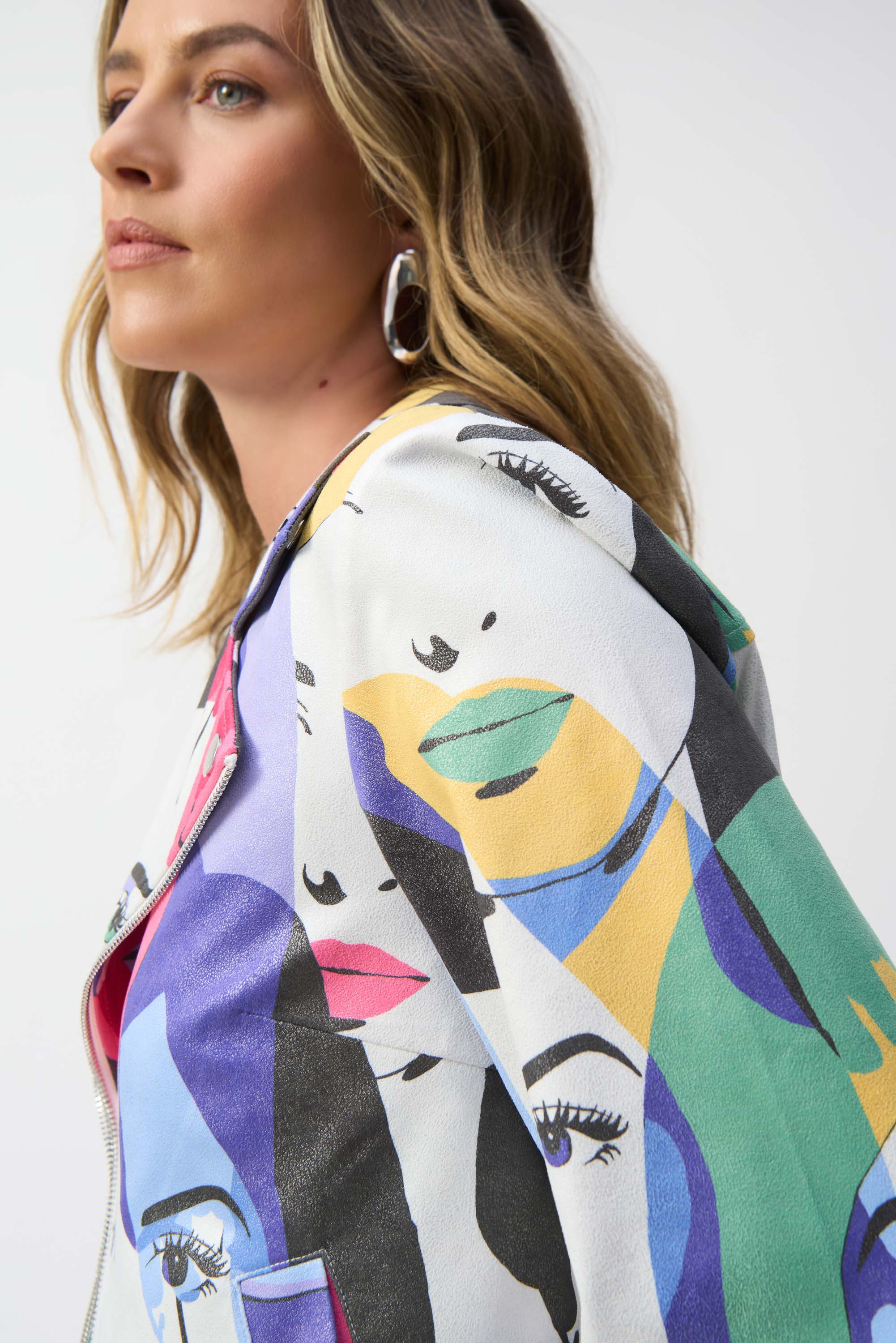 Joseph Ribkoff Face Print Jacket