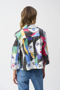 Joseph Ribkoff Face Print Jacket