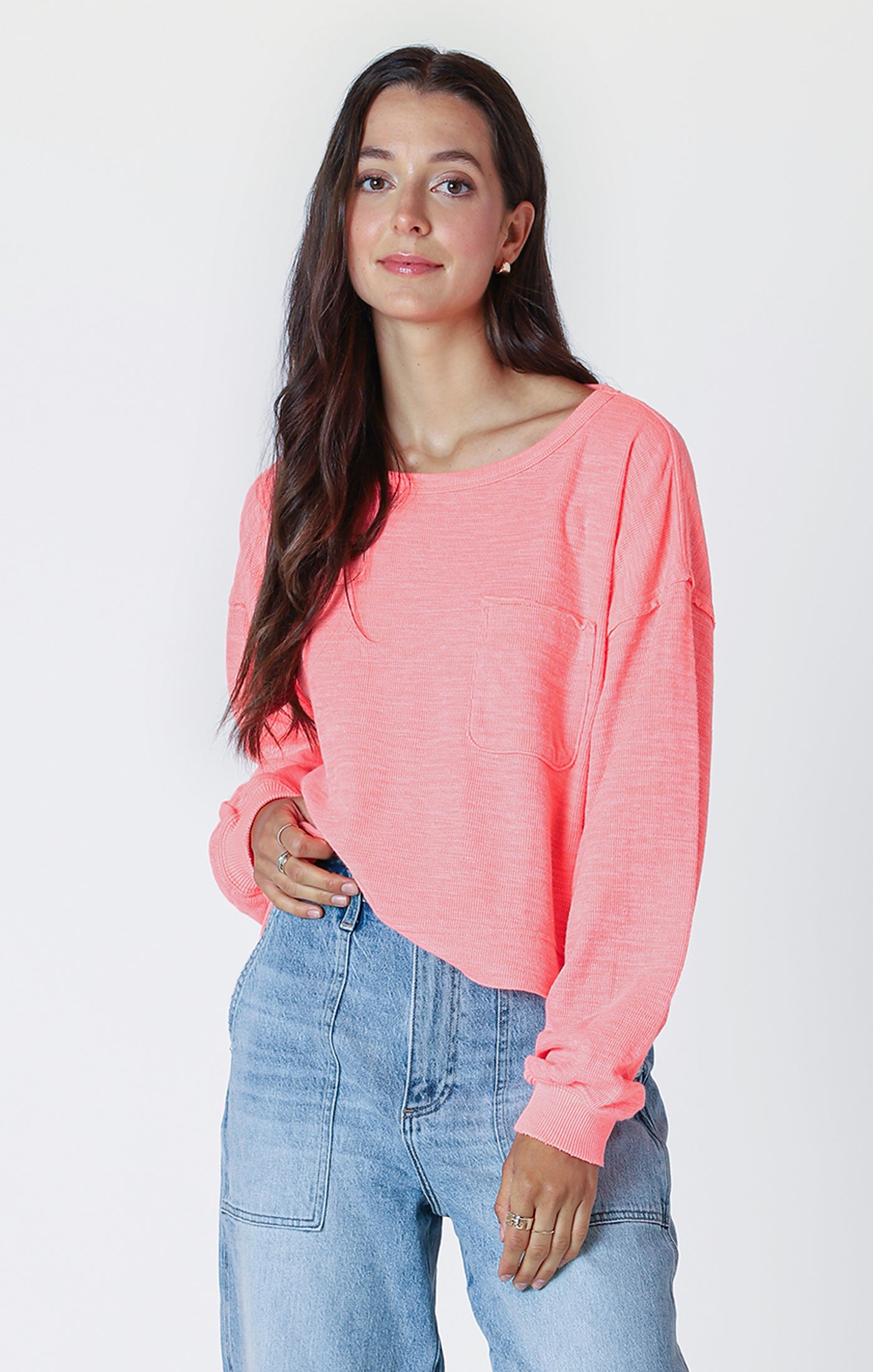 Dex Crew Neck Pocket Knit Top