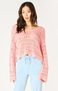 Dex V-Neck Crochet Pullover Sweater