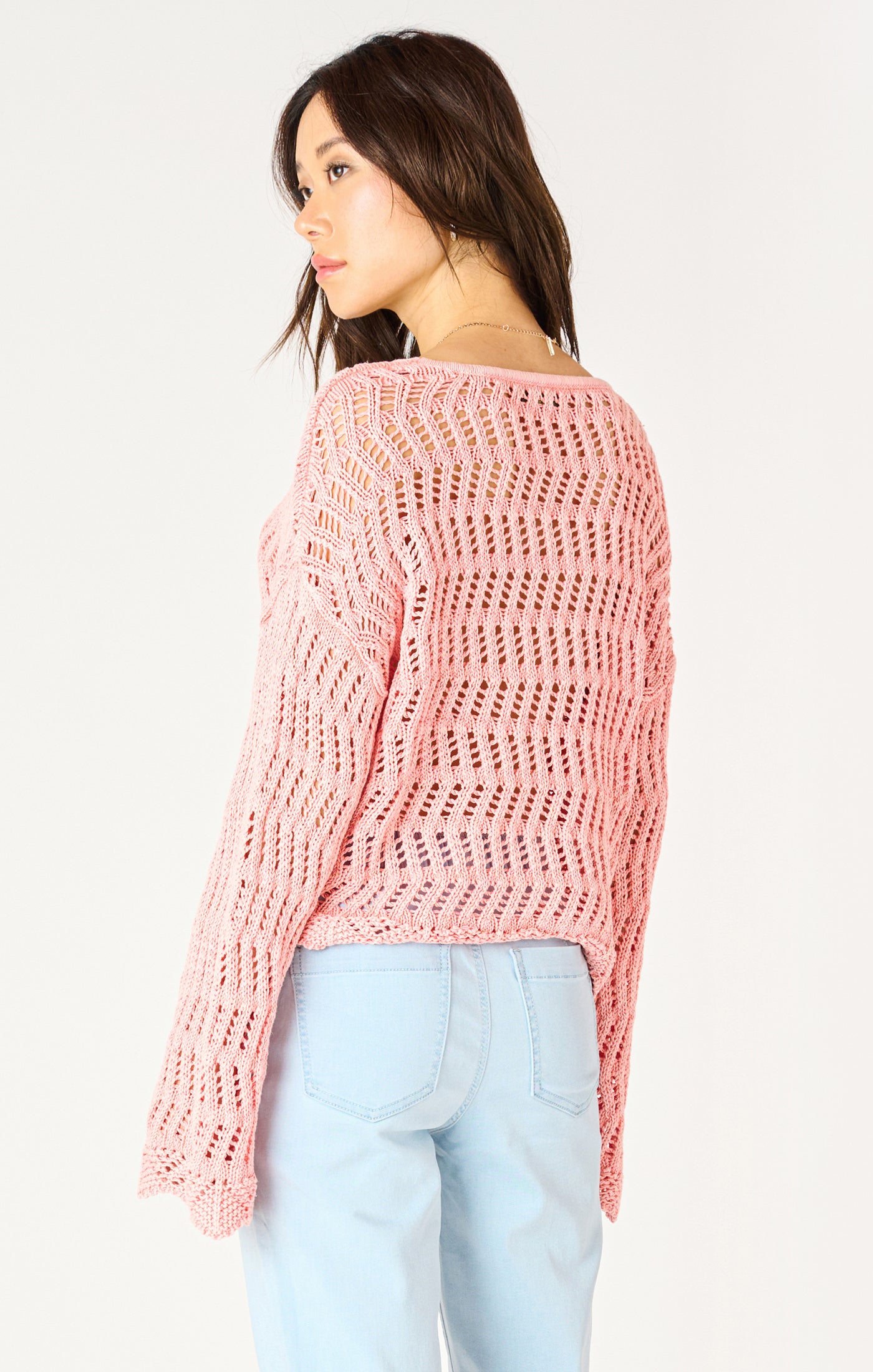 Dex V-Neck Crochet Pullover Sweater