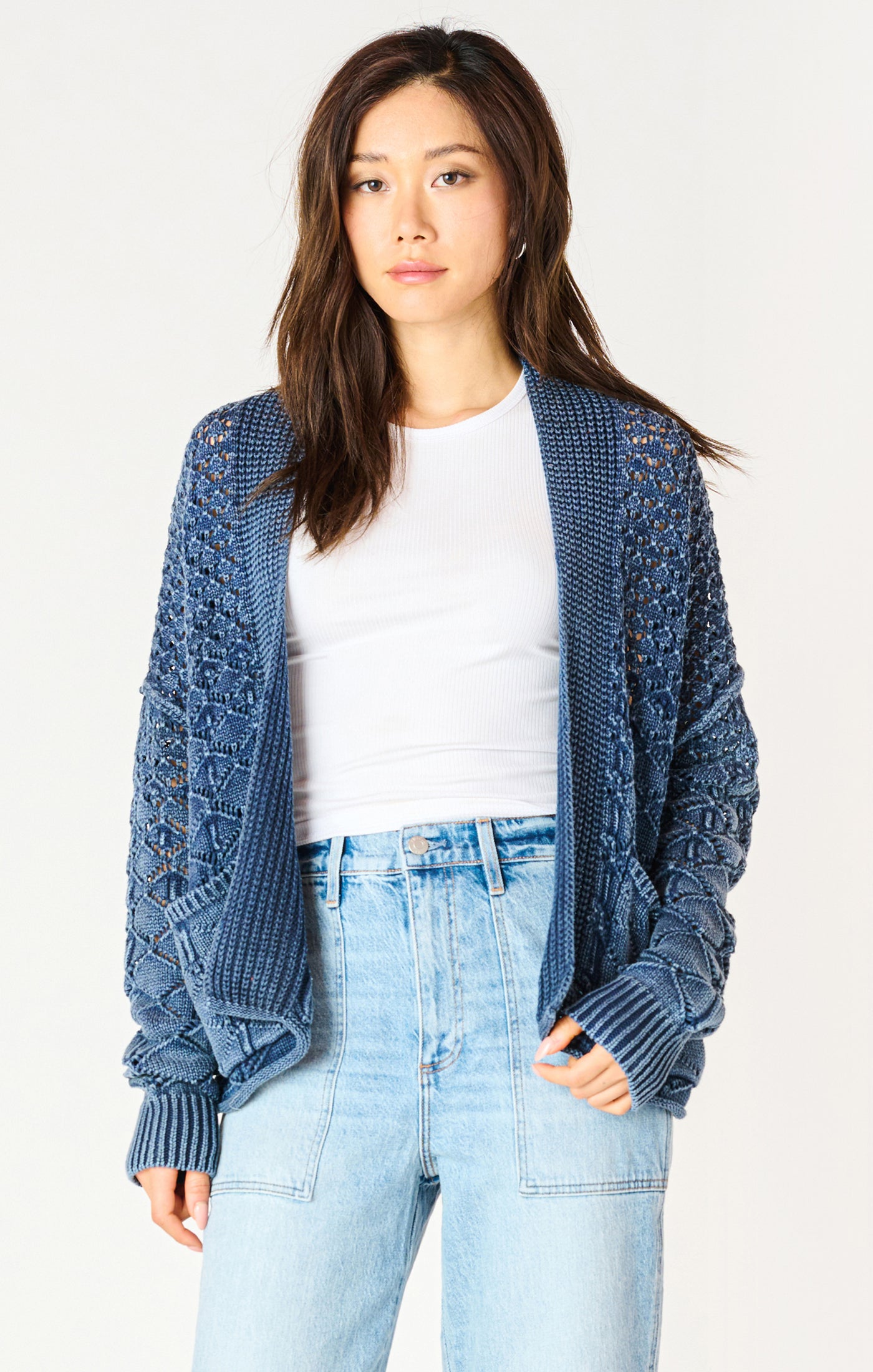 Dex Washed Denim Look Cardigan