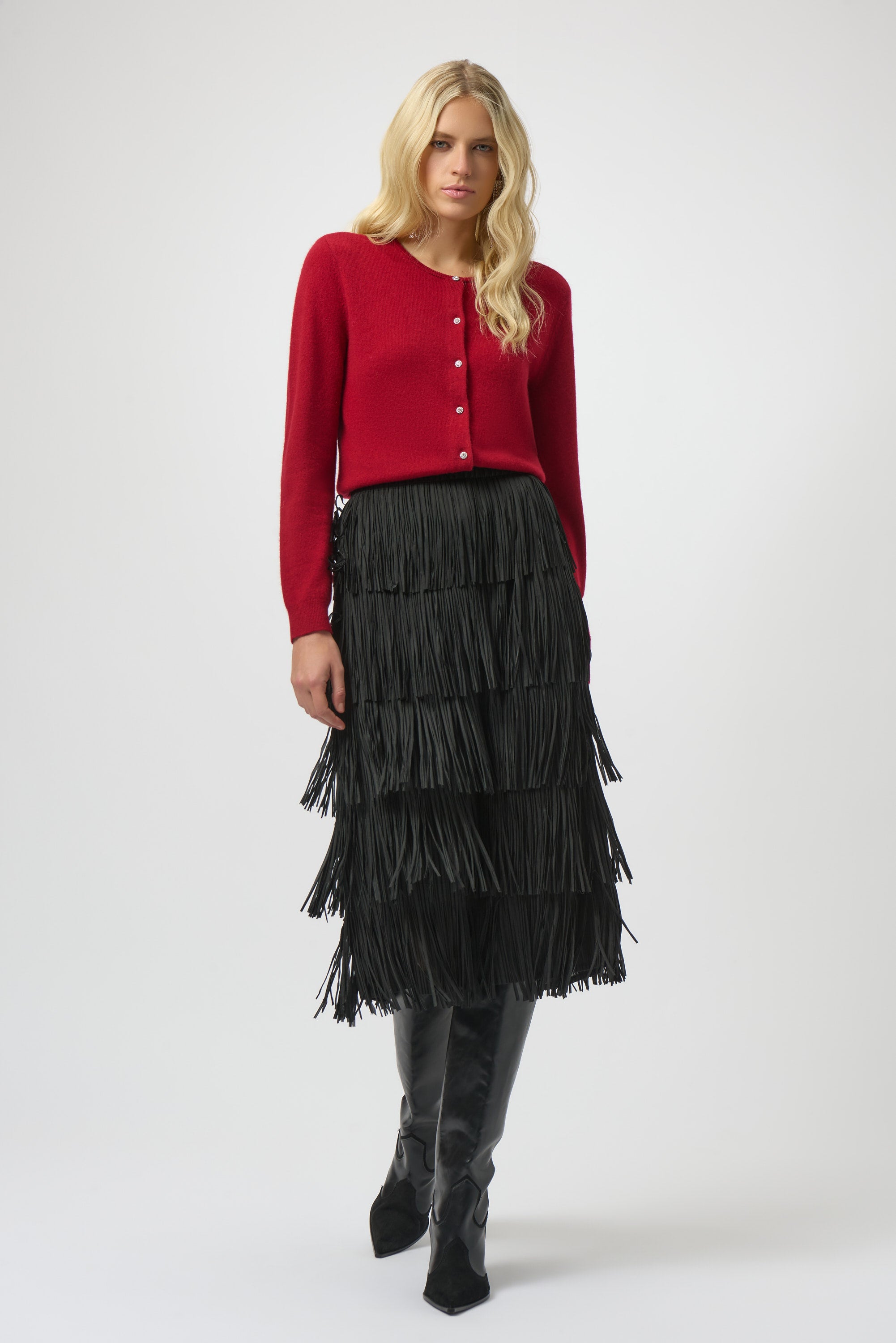 Joseph Ribkoff Fringe Skirt