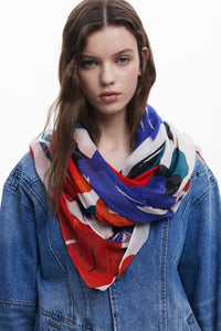 Desigual La Croix Floral Print Scarf