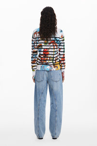 Desigual Floral Stripe Sweater