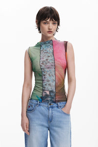 Desigual Patchwork Print Top