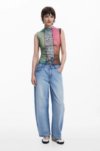 Desigual Patchwork Print Top