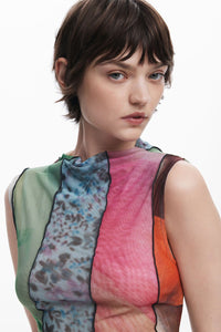 Desigual Patchwork Print Top