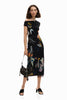 Desigual Digital Floral Mesh Print Dress