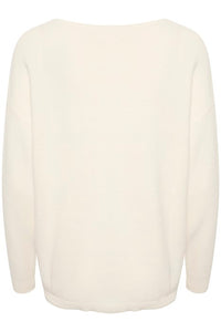 Cream V-Neck Pullover Sweater