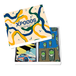 Xpooos Retro Race Mens Socks Gift Box