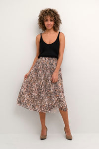 Cream Micro Floral Print Skirt