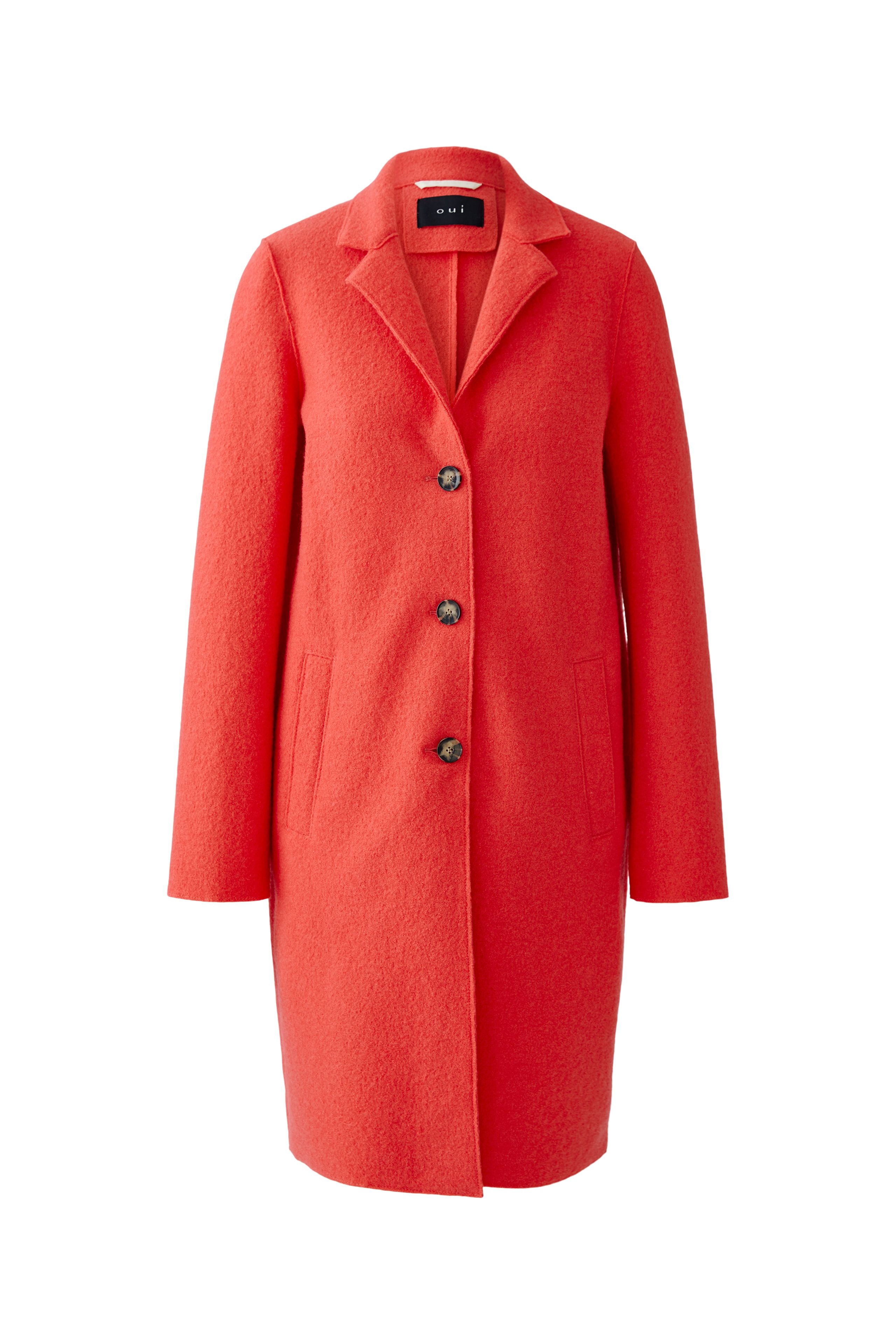 Oui Boiled Wool Coat