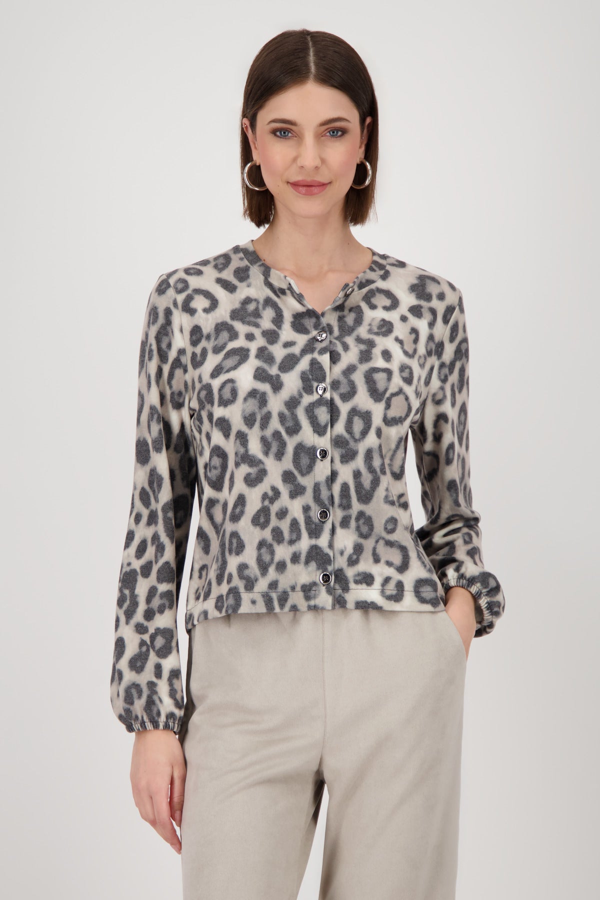 Monari Animal Print Knit Cardigan